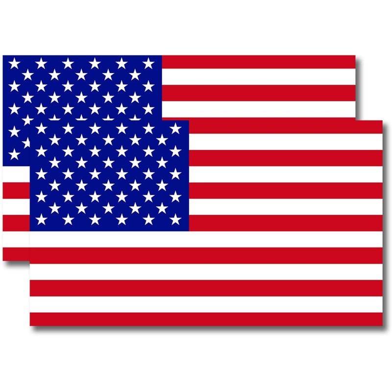 Magnet Me Up American Flag Magnet Decal, 3x5 inches, 2 Pack, Red, White, and Blue, Heavy Duty Automotive Magnet for Car Truck SUV, Mailboxes, or Any Other Magnetic Surface, Gift, Made in USA - Image 1